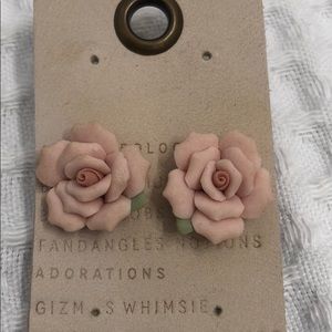 Rose stud earrings